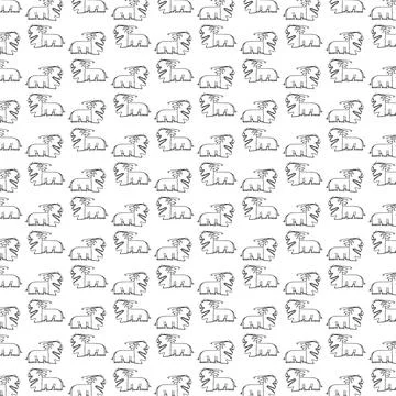 Fanstasy sketchy monster drawing pattern 스톡 일러스트