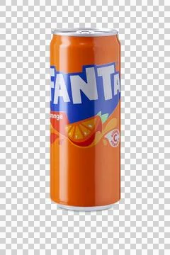 Fanta can on transparent background Stock Photos