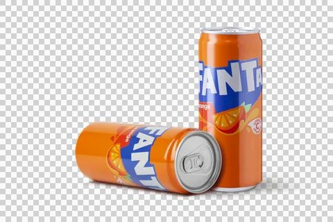 Fanta can on transparent background Stock Photos