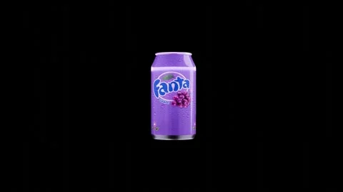 Fanta grape (violet and purple), seamless motion loop, 3D 4K Stock Footage 296972229