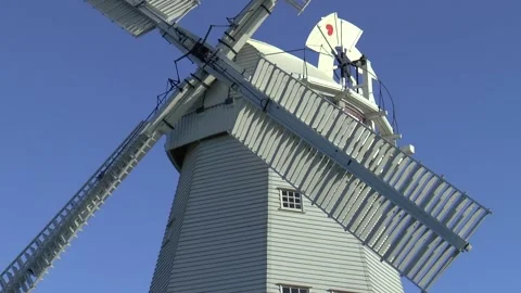 Fantail And Sails Upminster Windmill Stock Footage 168377414