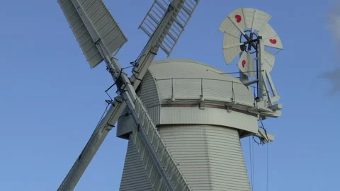 Fantail And Sails Upminster Windmill England Stock Footage 169032607