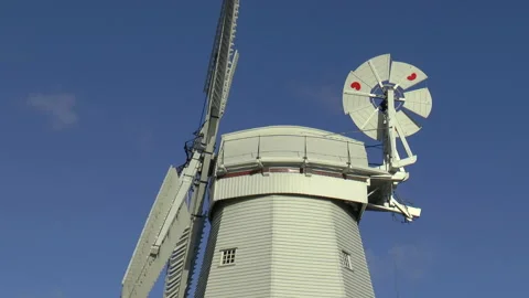 Fantail And Sails Upminster Windmill Stock Footage 171674069