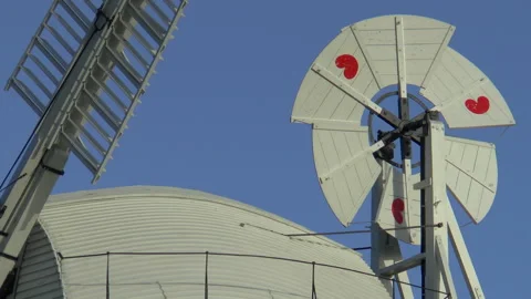 Fantail And Sails Upminster Windmill Stock Footage 172059042