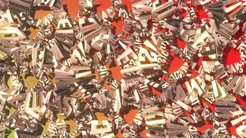 Fantastic 3 D Text Element In Abstract Animation 02. Stock Footage 297657265