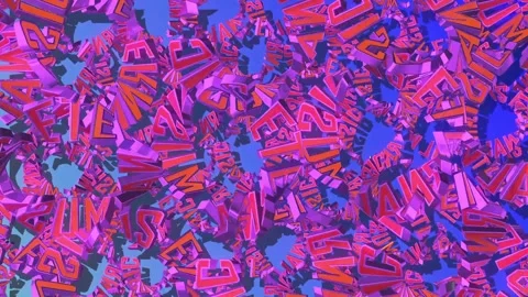Fantastic 3D Text Element in Abstract Animation 03. Stock Footage 297658013