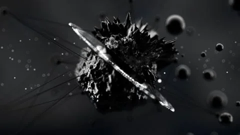 Fantastic, abstract, black, space background. 3d illustration, 3d rendering. Stock Illustration