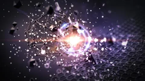 Fantastic, abstract, black, space background. 3d illustration, 3d rendering. Stock Illustration