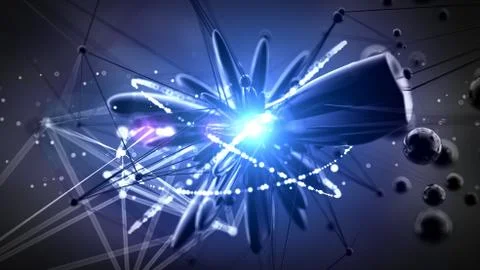 Fantastic, abstract, black, space background. 3d illustration, 3d rendering. Stock Illustration