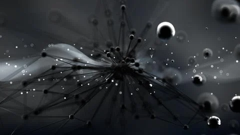 Fantastic, abstract, black, space background. 3d illustration, 3d rendering. Illustrazione stock