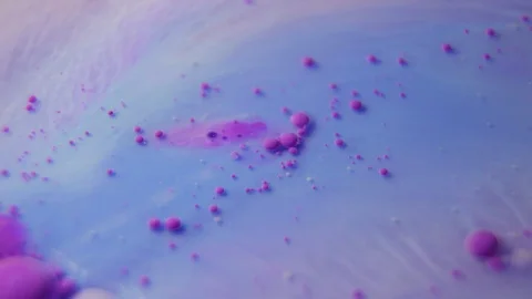 Fantastic abstract paint bubbles moving in slow motion. Chemical reaction of Stock Footage 87233293