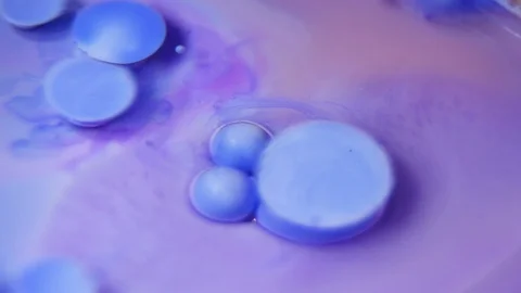 Fantastic abstract paint bubbles moving in slow motion. Chemical reaction of Stock Footage 87233869