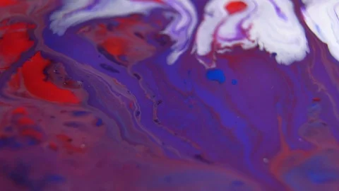 Fantastic abstract paint bubbles moving in slow motion. Chemical reaction of Stock Footage 87248368
