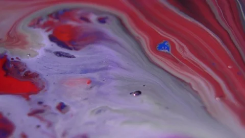 Fantastic abstract paint bubbles moving in slow motion. Chemical reaction of Stock Footage 87248412