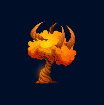 Fantastic alien magic tree, vector fantasy plant Stock Illustration