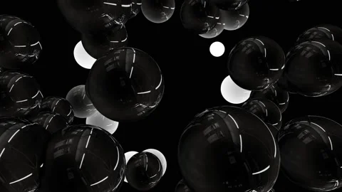 Fantastic animation with abstract 3D sphere objects in motion, 4096x2304 loop 4K Stock Footage 171196510