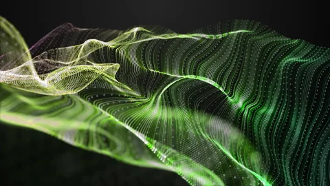 Fantastic animation with color changing particle wave object, loop 4K 库存影片 340172284