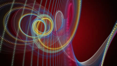 Fantastic animation with particle stripe object in motion, 4096x2304 loop 4K Stock Footage 191681535