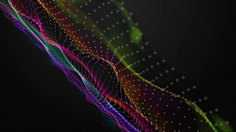 Fantastic animation with particle wave object in slow motion, loop 4K 库存影片 340170200