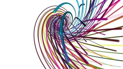 Fantastic animation with stripe wave object in slow motion, loop 4K Stock Footage 292828389