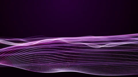 Fantastic animation with striped wave object in slow motion, loop 4K Stock Footage 341978028