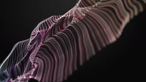 Fantastic animation with wave object in slow motion, 4096x2304 loop 4K Stock Footage 161194521