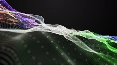 Fantastic animation with wave object in slow motion, 4096x2304 loop 4K Stock Footage 162147114
