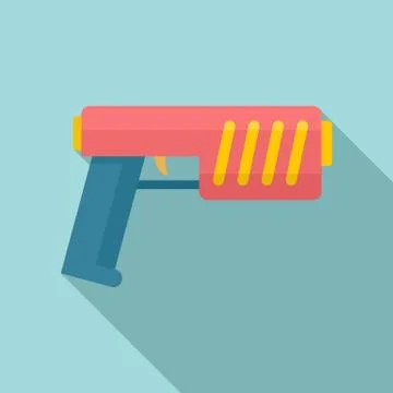 Fantastic blaster icon, flat style 스톡 일러스트