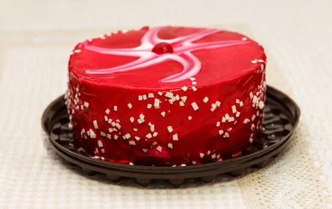 Fantastic Cherry cake is called Drunk Cherry, a delicious, sweet confection.. Stock Photos