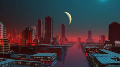 Fantastic city Video stock 10822400