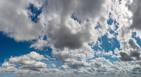 Fantastic clouds against blue sky, panorama Stock Photos