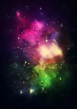 Fantastic clouds starry space イラスト素材