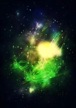 Fantastic clouds starry space Stock Illustration