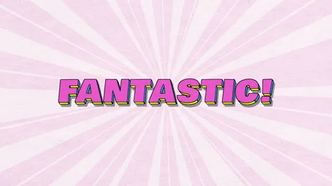 FANTASTIC! - comics style 3D text with shadow on paper textured background Stock Footage 246561762