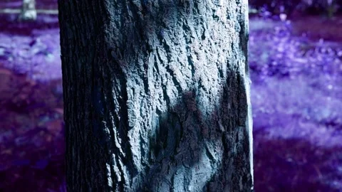 Fantastic dark forest. The rays fall on the tree. Stock Footage 167018713