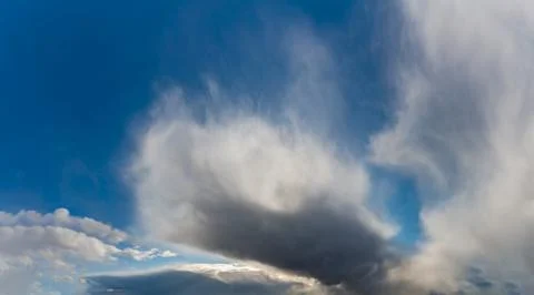 Fantastic dark thunderclouds, sky panorama Stock Photos