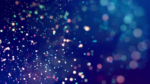 Fantastic festive abstract background of glitter magic multicolor particles fly Stock Footage 130176729