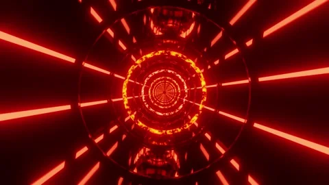 Fantastic Fire red circles VJ loop tunnel animation 動画素材 313548914