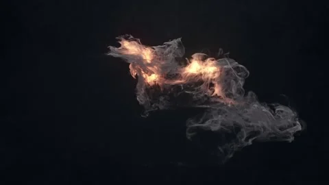 Fantastic flying, winding stream of fire. 3d rendering digital animation 4K Stock Footage 241325232