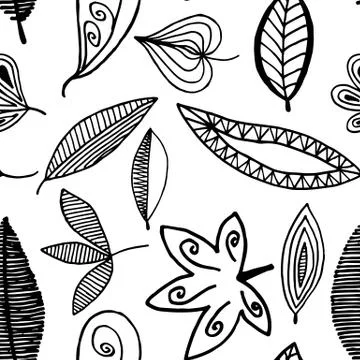 Fantastic foliage seamless pattern Stockillustratie