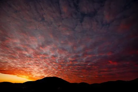 Fantastic gradient sundown cloudscape Stock Photos