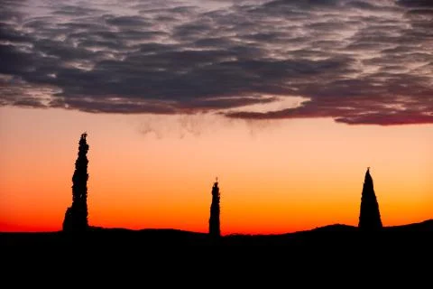 Fantastic gradient sundown cloudscape Stock Photos