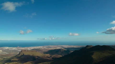 Fantastic hyperlapse during sunset and approaching Roque Aguayro in the Stock Footage 243978777