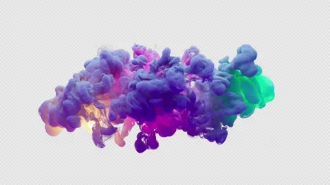 A fantastic illuminated explosion forming a cloud of gradient colors. From Alpha Stock Footage 310794178