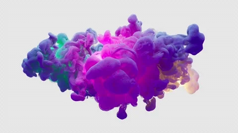 A fantastic illuminated explosion forming a cloud of gradient colors. From Alpha Stock Footage 310794333