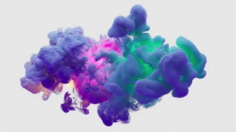 A fantastic illuminated explosion forming a cloud of gradient colors. Stock Footage 312576589