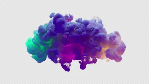 A fantastic illuminated explosion forming a cloud of gradient colors. From Alpha Stock Footage 315524932