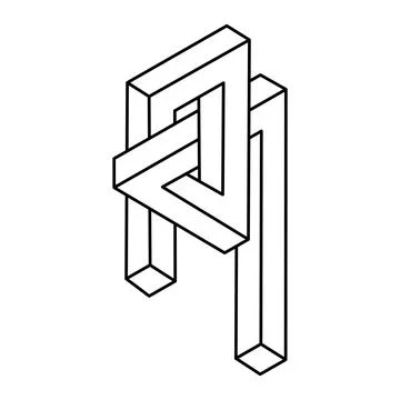 Fantastic imaginary shape. Optical illusion object. Impossible figure. Stock-Illustration