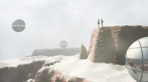 Fantastic landscape with balls. Stock Footage 61860895