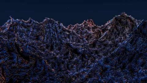 Fantastic landscape. the surface of the planet. 3D rendering Stock Illustration